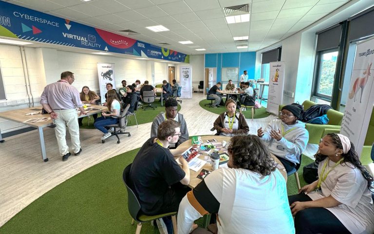 Coventry College students taking part in Teams Glued event