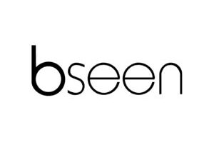 The black text logo on a white background spells bseen in lowercase letters with a modern, minimalist font, reflecting the sleek aesthetic of Glued marketing.